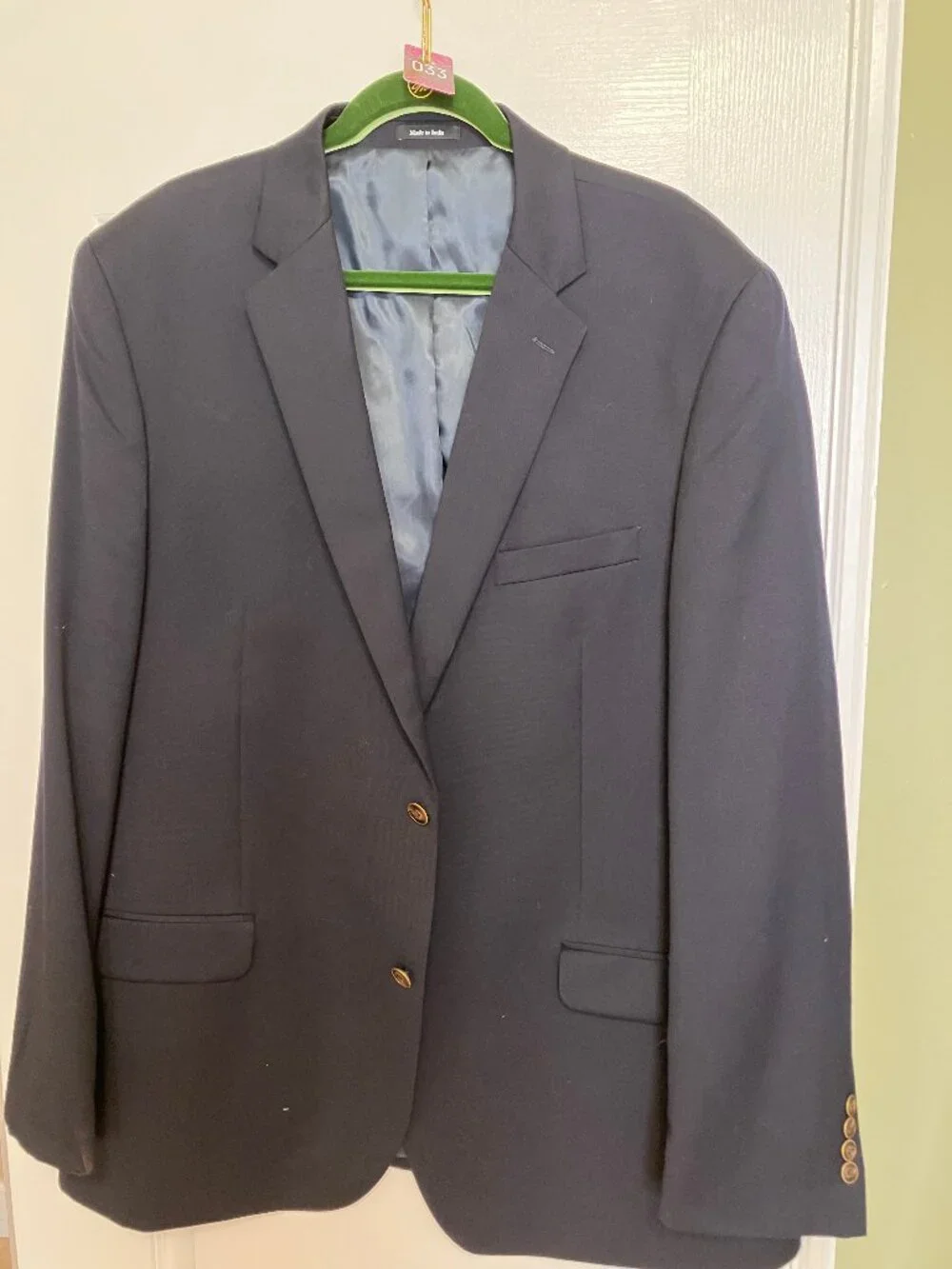 Mens wool Navy Blazer EUC